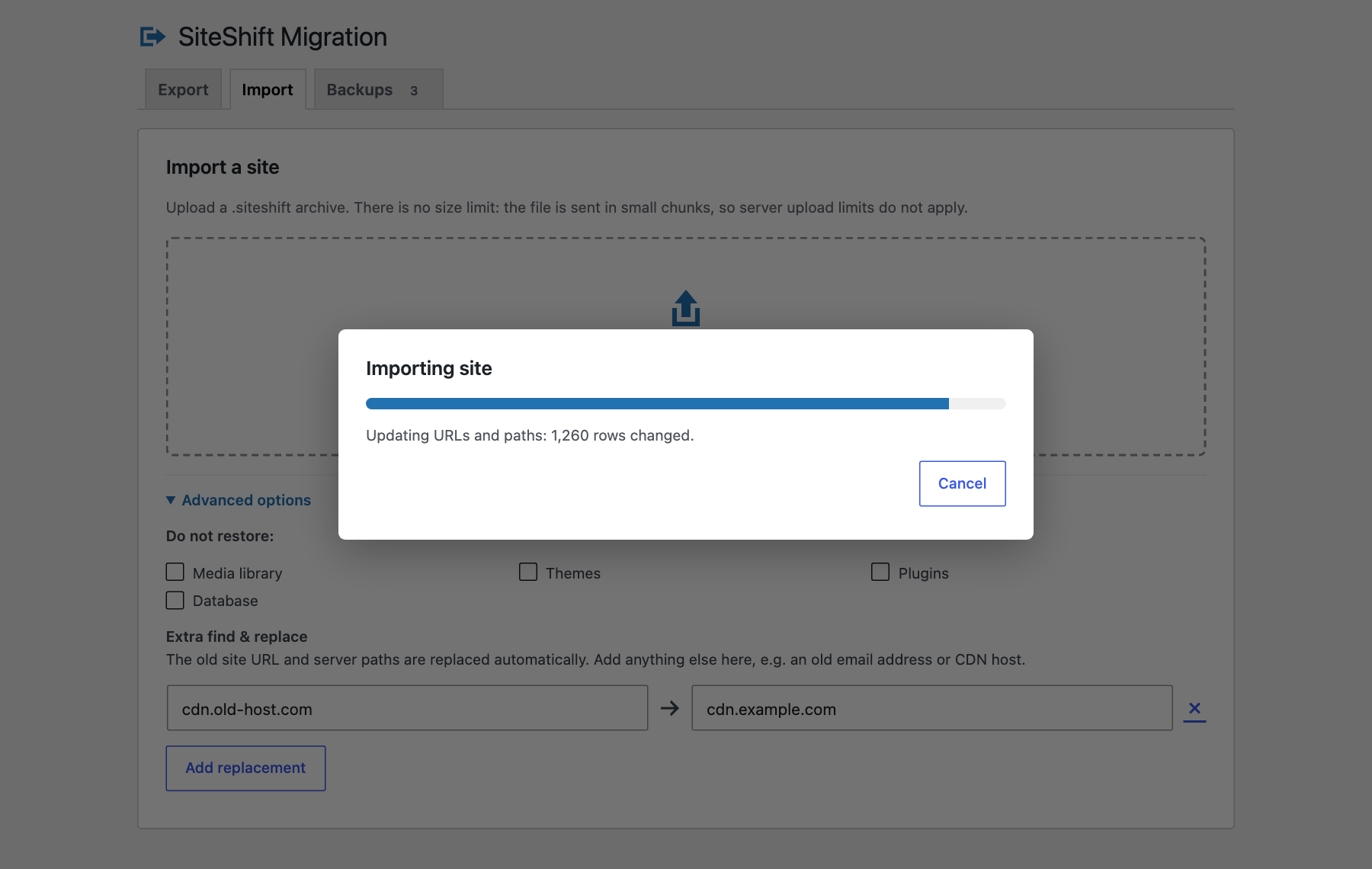 SiteShift Migration updating old links to the new domain during a WordPress migration